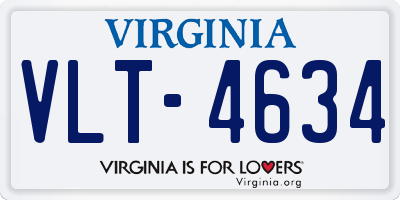 VA license plate VLT4634