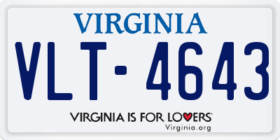 VA license plate VLT4643