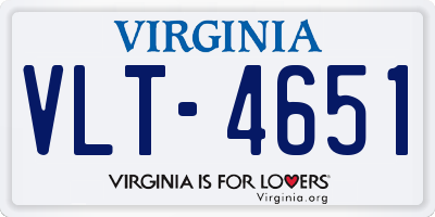 VA license plate VLT4651