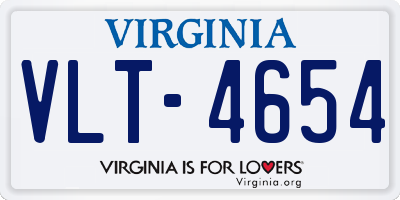 VA license plate VLT4654