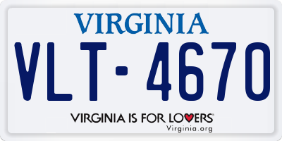 VA license plate VLT4670