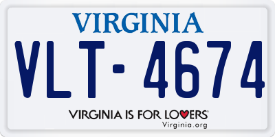 VA license plate VLT4674