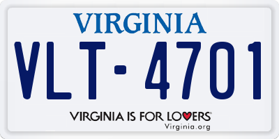 VA license plate VLT4701