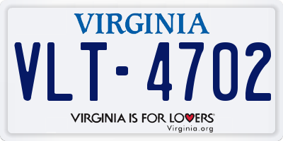 VA license plate VLT4702