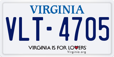 VA license plate VLT4705