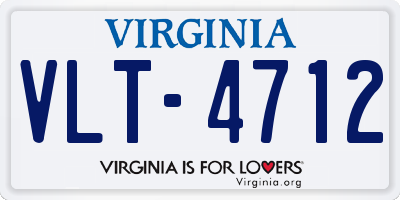VA license plate VLT4712