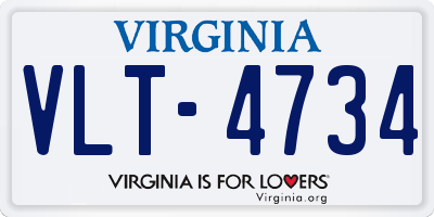 VA license plate VLT4734