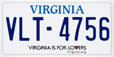 VA license plate VLT4756