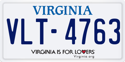 VA license plate VLT4763