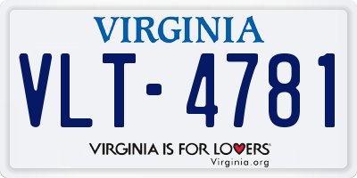 VA license plate VLT4781