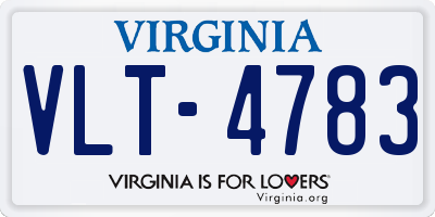 VA license plate VLT4783