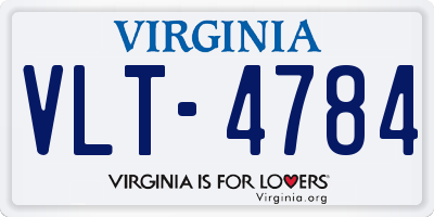VA license plate VLT4784