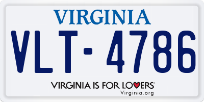 VA license plate VLT4786