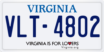 VA license plate VLT4802