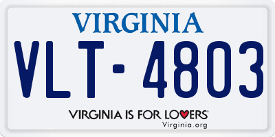 VA license plate VLT4803