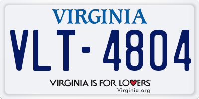 VA license plate VLT4804