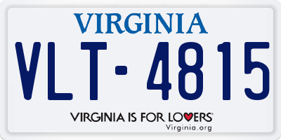 VA license plate VLT4815