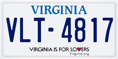 VA license plate VLT4817