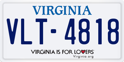 VA license plate VLT4818