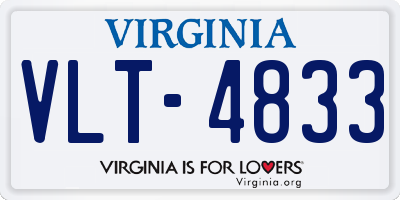VA license plate VLT4833