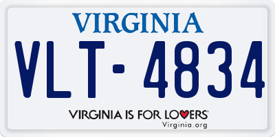 VA license plate VLT4834