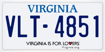 VA license plate VLT4851