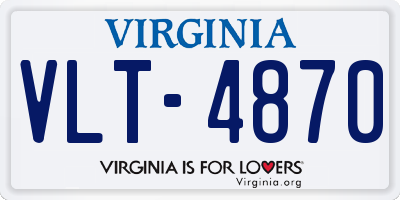 VA license plate VLT4870