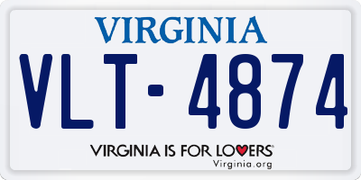 VA license plate VLT4874