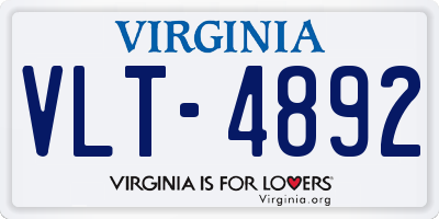 VA license plate VLT4892
