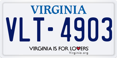 VA license plate VLT4903