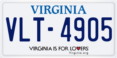 VA license plate VLT4905