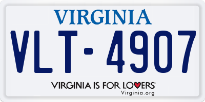 VA license plate VLT4907