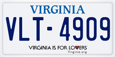 VA license plate VLT4909