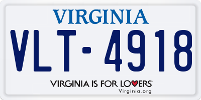 VA license plate VLT4918