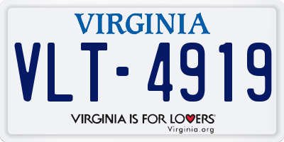 VA license plate VLT4919