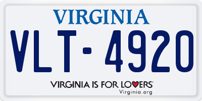 VA license plate VLT4920