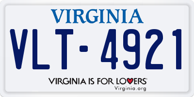 VA license plate VLT4921