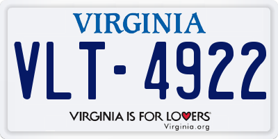 VA license plate VLT4922