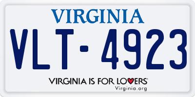 VA license plate VLT4923