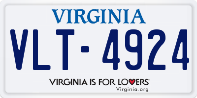 VA license plate VLT4924