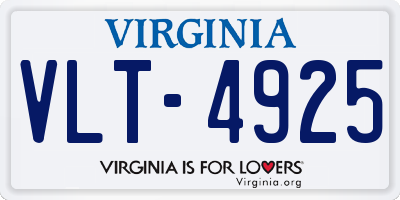 VA license plate VLT4925