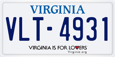 VA license plate VLT4931