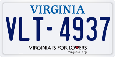 VA license plate VLT4937