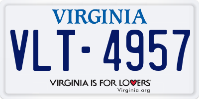 VA license plate VLT4957
