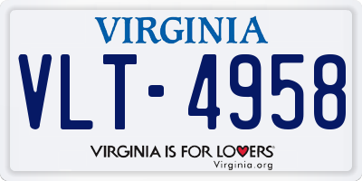VA license plate VLT4958