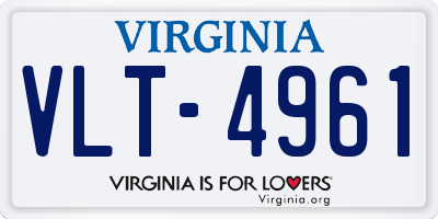 VA license plate VLT4961