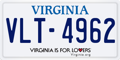 VA license plate VLT4962