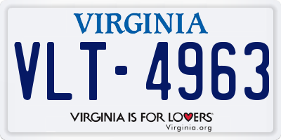 VA license plate VLT4963
