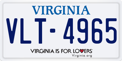 VA license plate VLT4965