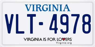 VA license plate VLT4978